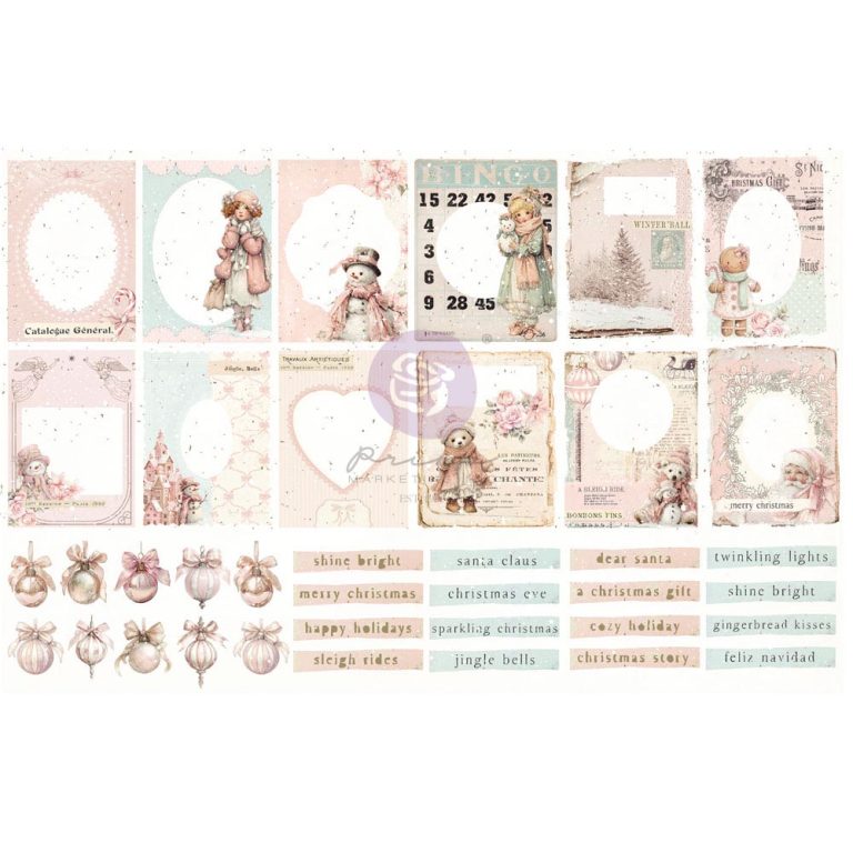Prima Marketing - Christmas Blush Collection Ephemera 76 pcs