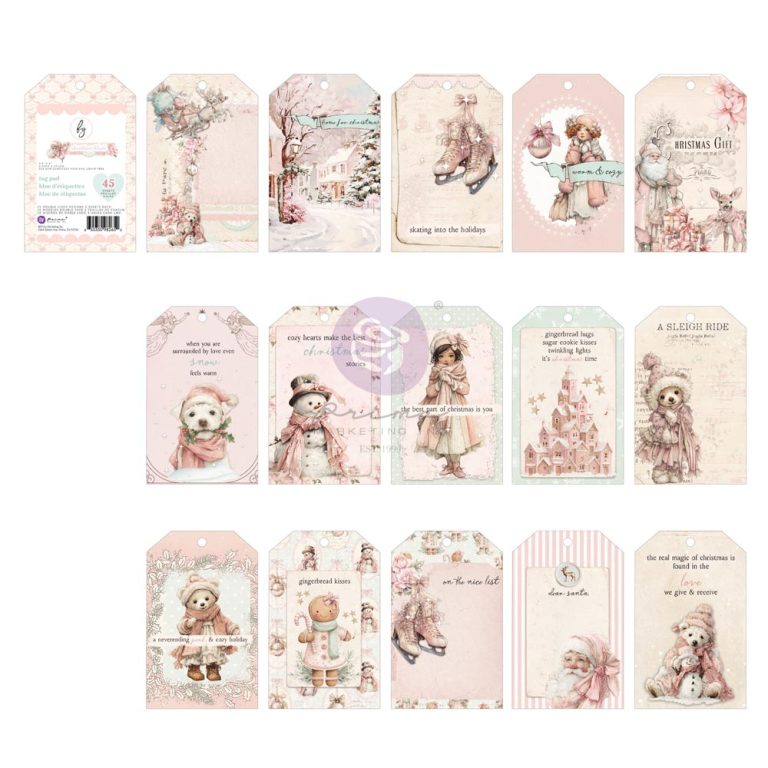 Prima Marketing - Christmas Blush Collection Tag Pad 45 Sheets