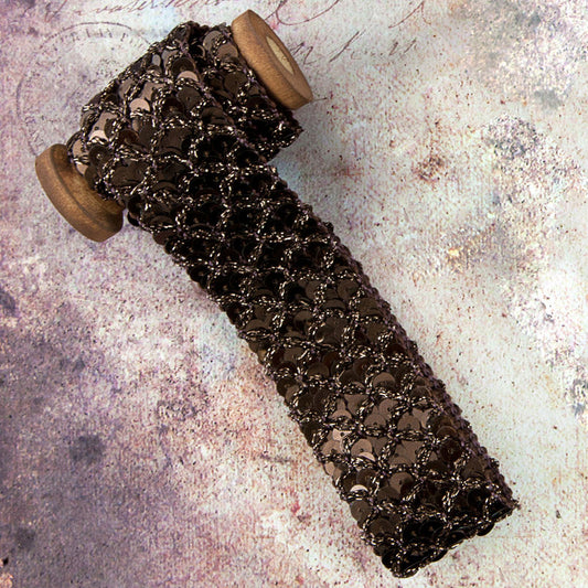 Prima Memory Harddware Sequin Trim 1.3"x3"Brown