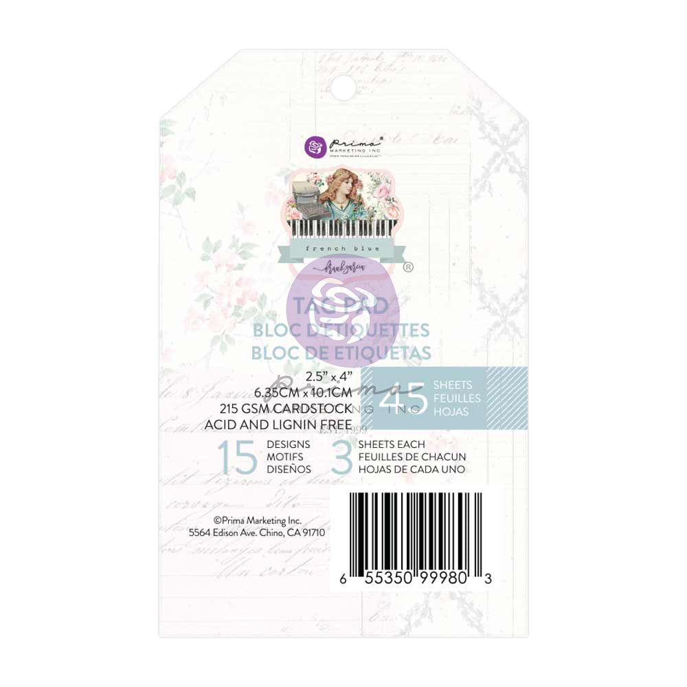 Prima Marketing - French Blue Tag Pad 45 sheets