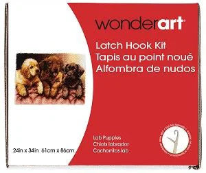 WonderArt Latch Hook Kit - Lab Puppies 24x34"