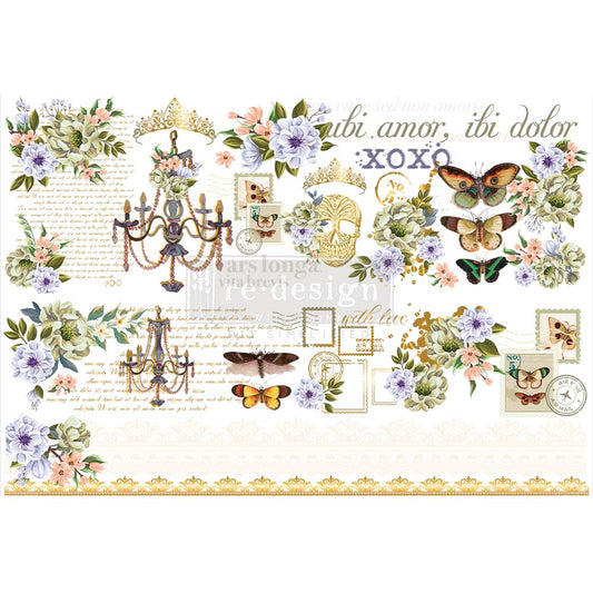 Re-Design With Prima® Decor Transfers - With Love, Skully - 24x35"