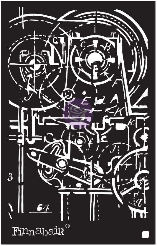 Finnabair Stencil - Machinery - 1 piece, 6x9"