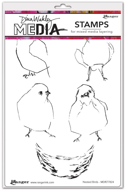 Dina Wakley Media - Nested Birds Stamps
