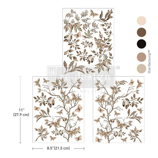 Re-Design With Prima® Middy Transfers - Quite Contemplation - 8.5x11" 3 Sheets