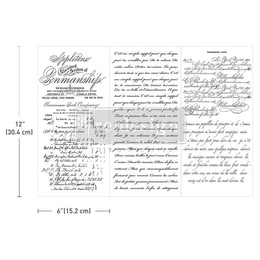 Re-Design With Prima® Mini Transfer - Vintage Script Mastery 6x12"
