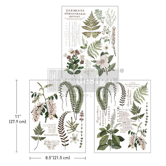 Re-Design With Prima® Middy Transfers - Greenery Grace - 3 Sheets 8.5"x11"