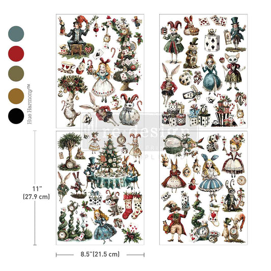 Re-Design With Prima® Middy Transfers - Whimsical Holiday Dreams - 8.5x11" 3 Sheets
