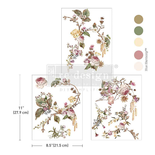 Re-Design With Prima® Middy Transfers - Rosette Royale - 8.5x11" 3 Sheets