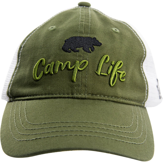 Camp Olive Green Adjustable Mesh Hat