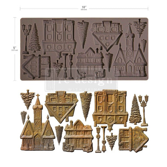 Re-Design With Prima® Decor Moulds  – Christmas Village 5x10"