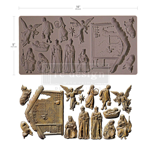 Re-Design With Prima® Decor Moulds  – Holy Night Nativity 5x10"