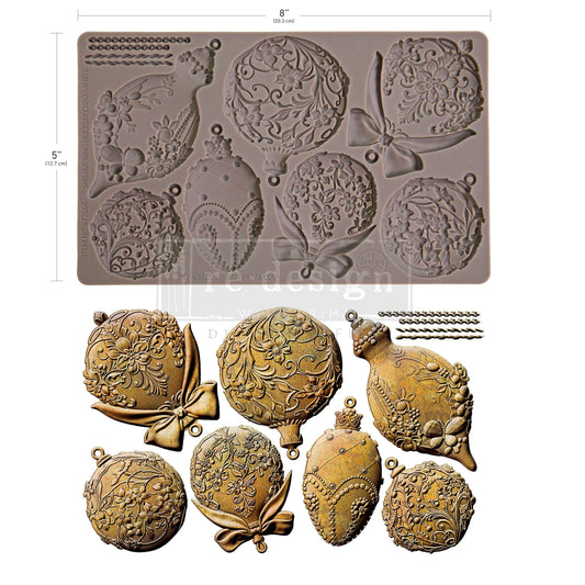 Re-Design With Prima® Decor Moulds  – Shimmering Holiday Ornaments 5x8"