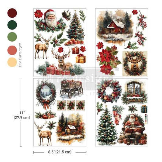 Re-Design With Prima® Middy Transfers - Yuletide Nostalgia - 8.5x11" 3 Sheets