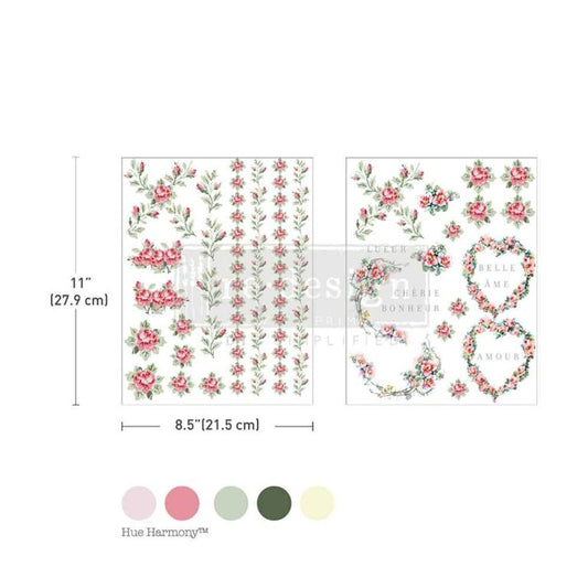 Re-Design With Prima® H20 Transfers -Nostalgic Blooms - 8.5x11"