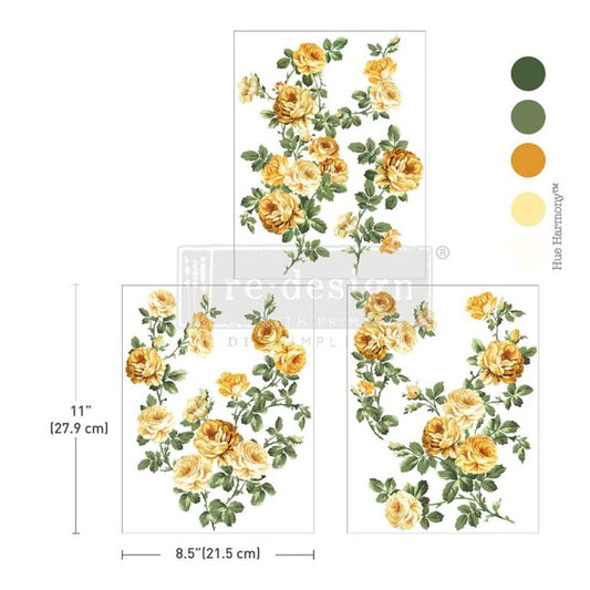 Re-Design With Prima® Middy Transfers - Bouquet De Provence - 8.5x11" 3 Sheets