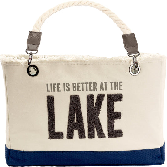 Life is Better At The Lake 21x21: Canvas Tote