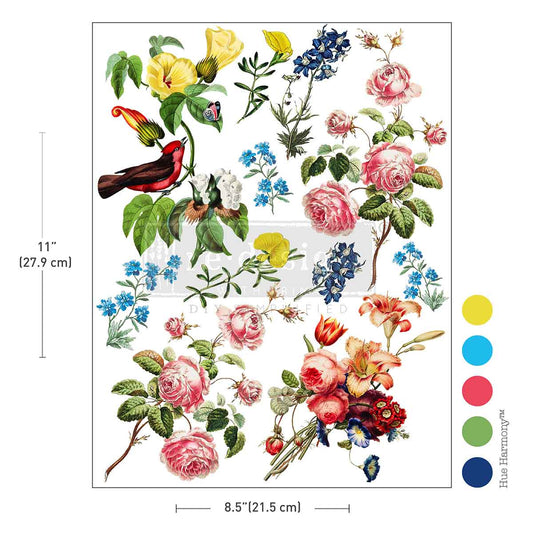 Re-Design With Prima® Middy H2O Transfers - Rustic Romance 8.5x11"