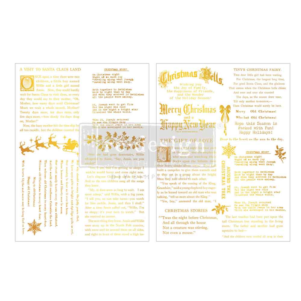 Re-Design With Prima® Middy Transfers - Golden Tidings 8.5x11"