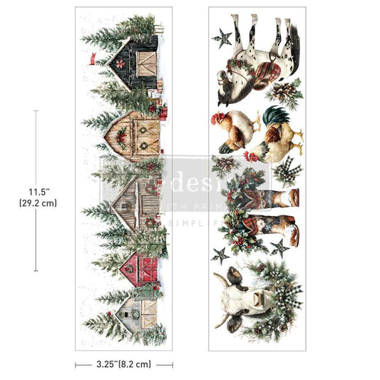 Re-Design With Prima® Luxe Transfers - Christmas On The Farm 3.25x11.5"