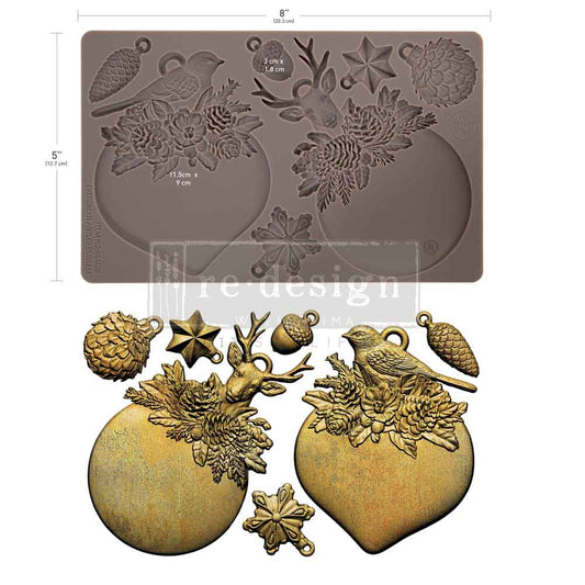 Re-Design With Prima® Decor Mould - Evergreen Antler Emblem 5x8"