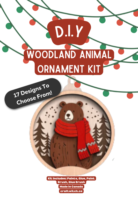 The Craft Witch - Brown Bear w/ Scarf Winter Wonderland Ornament Kit
