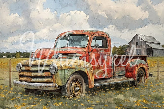 Whimsykel Designs : Decoupage Paper : Old Farm Truck 29x21