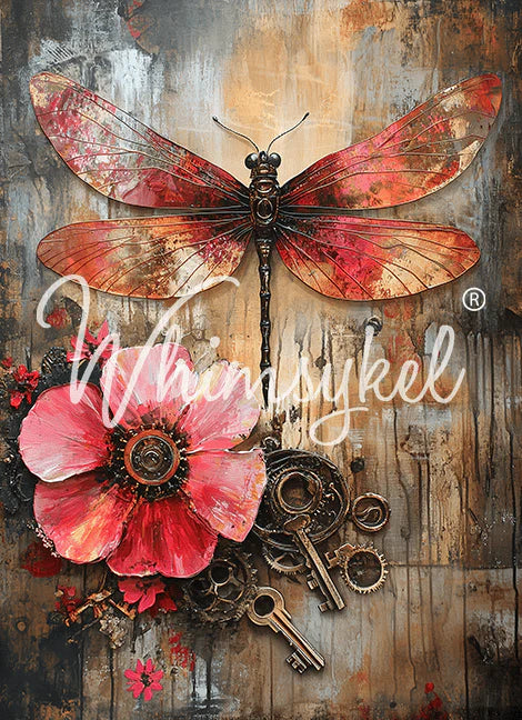 Whimsykel Designs : Decoupage Paper : Industrial Bloom 21x29
