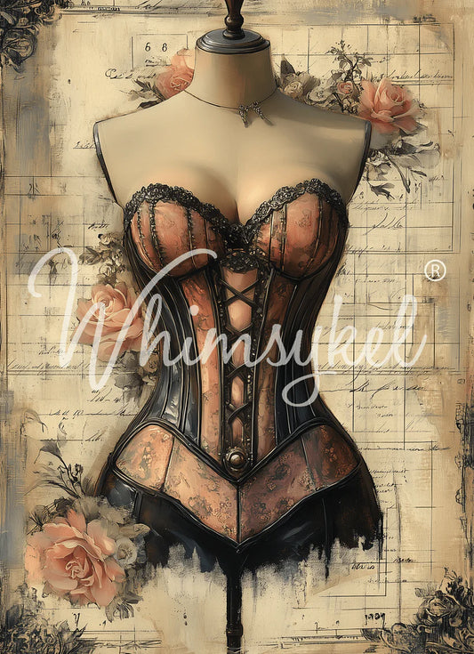 Whimsykel Laced in Time Decoupage 21x29