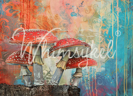Whimsykel Designs : Decoupage Paper : Magicshroom (14x10 & 20x14 & 29x21")
