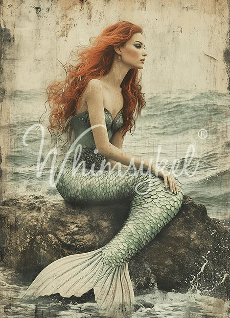 Whimsykel Designs : Decoupage Paper : Maiden of the Sea (14x20 & 21x29")