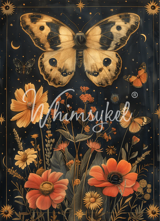 Whimsykel Midnight Moth 21x29