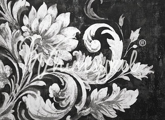 Whimsykel Designs : Decoupage Paper : Noir Brocade (14x20 & 29x21")