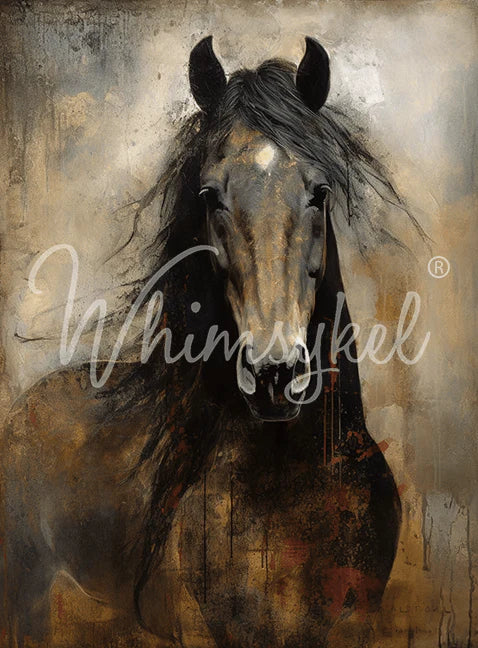 Whimsykel Designs : Decoupage Paper : Heart Horse (14x20 & 21x29")