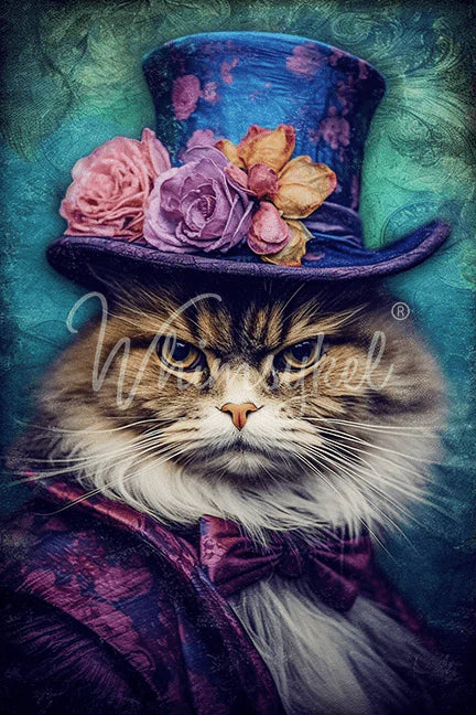 Whimsykel Designs : Decoupage Paper : Sour Puss (14x20 & 21x29")