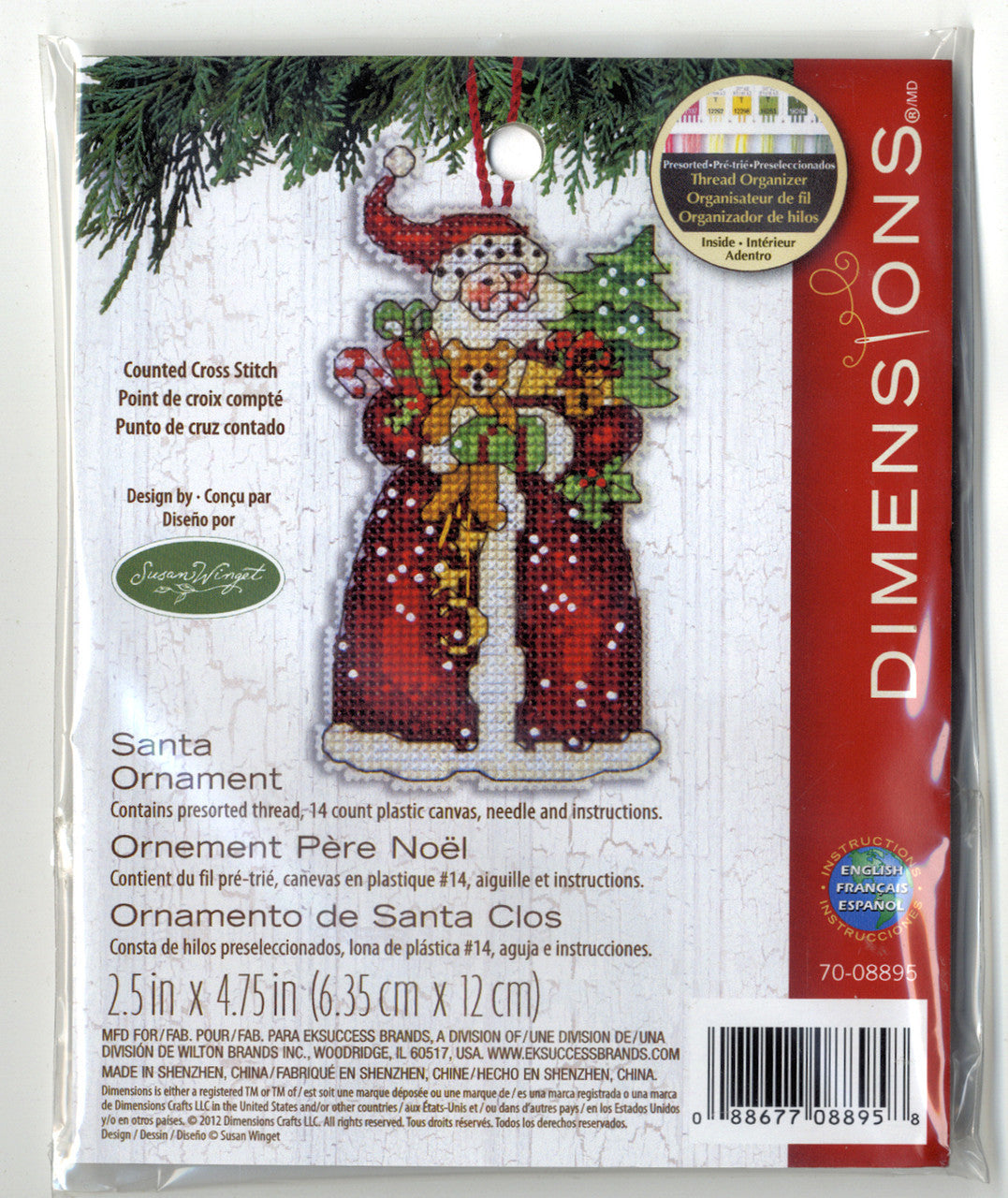 Santa Ornament Cross Stitch