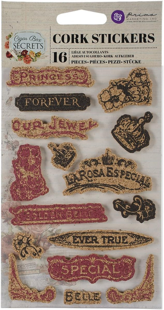 Prima 4x6" Cork Stickers Cigar Box