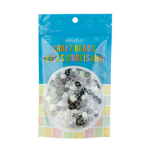 Craft Beads Star Mix 70g Black and White