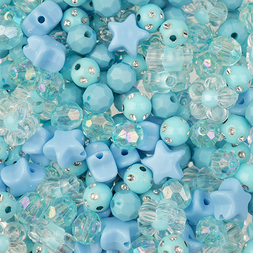 Craft Beads Star Mix 70g Blue