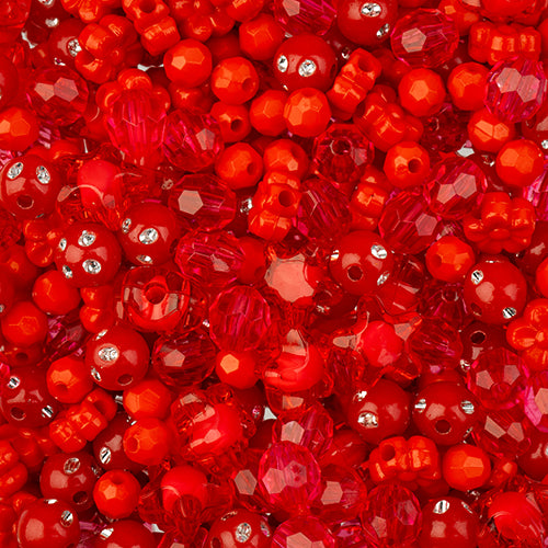Craft Beads Star Mix 70g Red