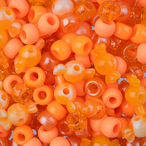Craft Beads Pony Mix 120g Orange