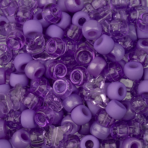 Craft Beads Pony Mix 120g Purple