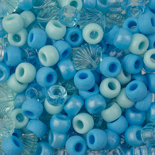 Craft Beads Pony Mix 120g Blue