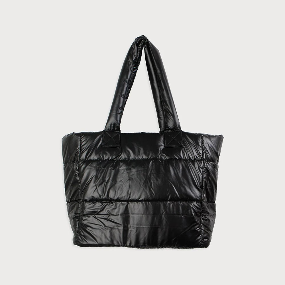 Quilted Tote w/ Zipper Closure Removable Straps