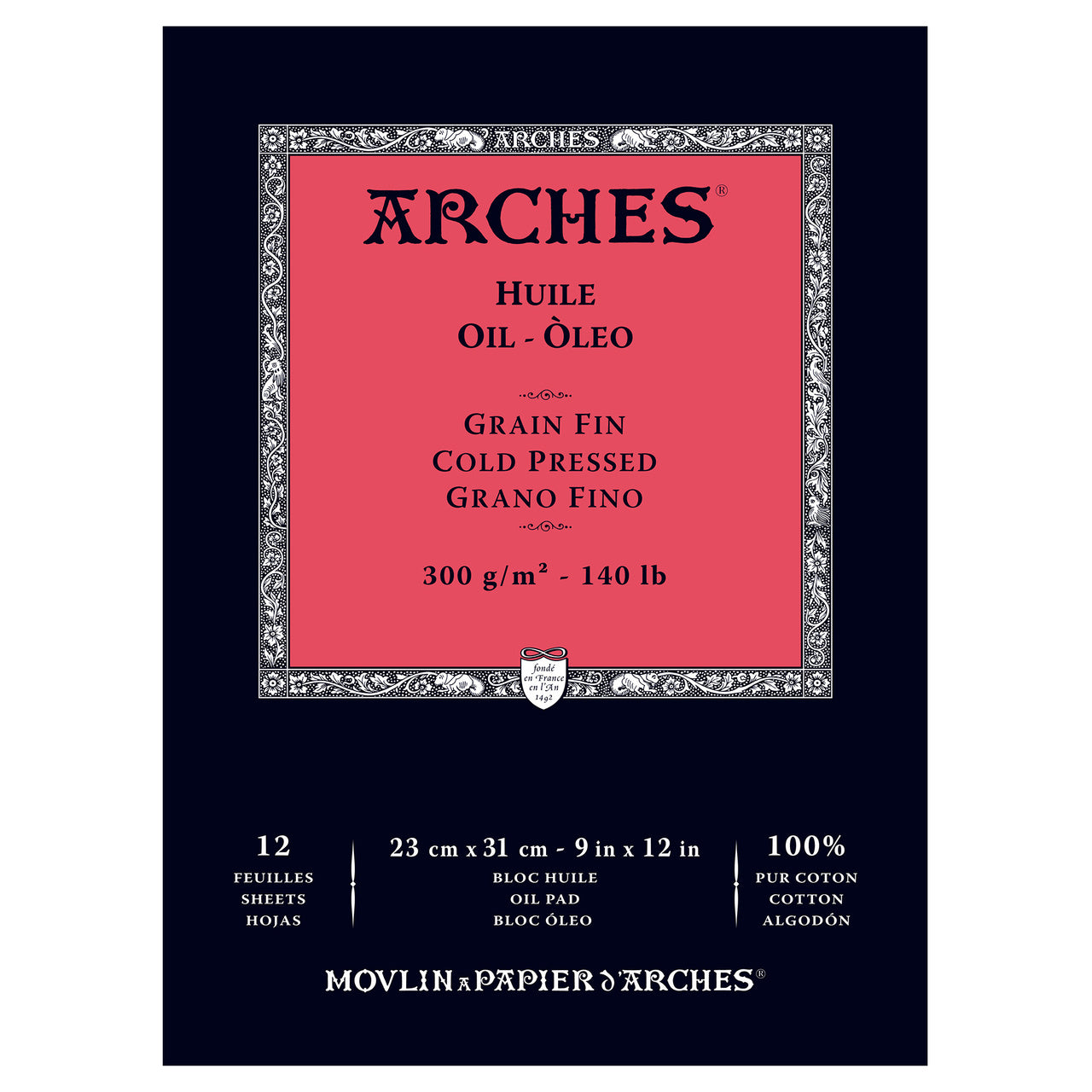 Arches Huile Oil Colour Paper Pad White CP 9x12