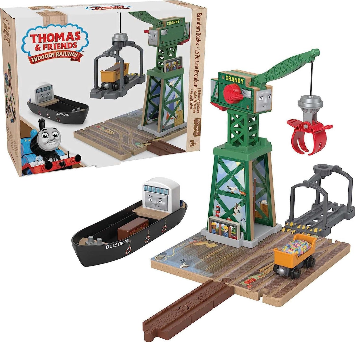 Thomas & Friends Wooden Railway : Brendam Docks w/ Cranky The Crane Play set