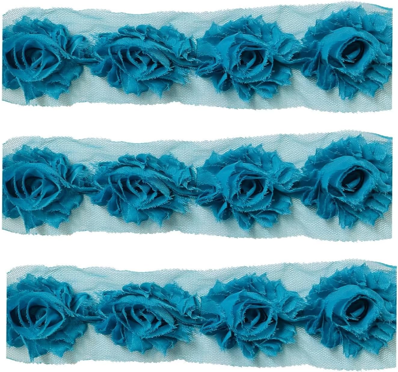 Prima Rose Trim 5 cm Turquoise 5 yd