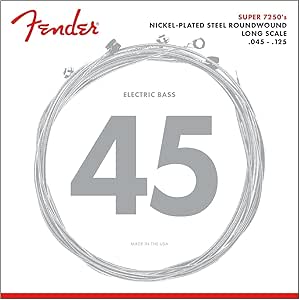 Fender super 7250's nickel plated steel roundwound long scale bass strings .045-.125