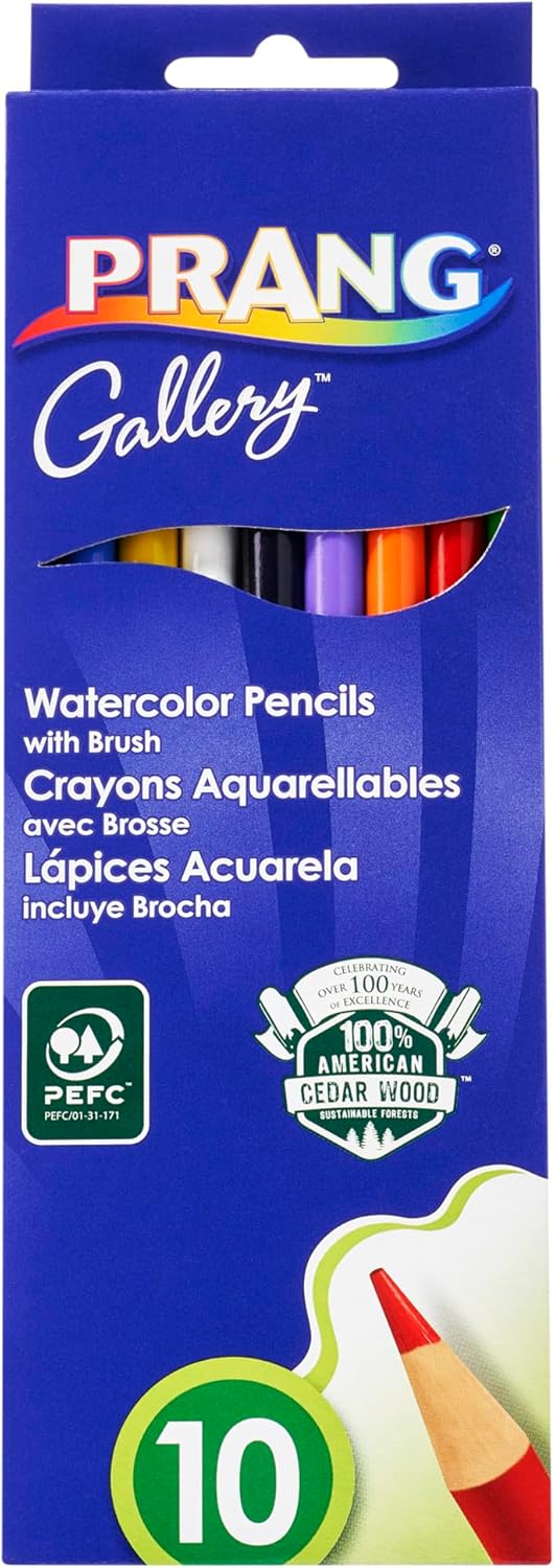 Prang : Watercolour Colour Pencils, Includes Brush 10 Pieces