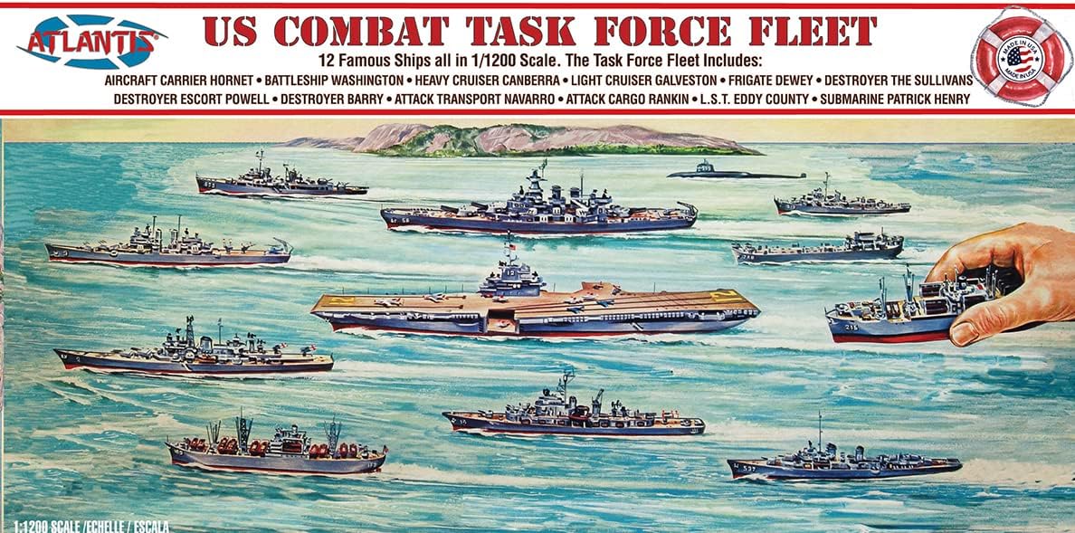 Atlantis US Combat Task Force Fleet 12 Ships 1/1200 Scale
